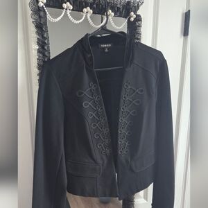 Torrid Elegant Black Blazer with Embroidered Detail